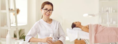 Portrait,Of,Smiling,Female,Dermatologist,,Skin,Therapist,,Beautician,And,Aesthetic